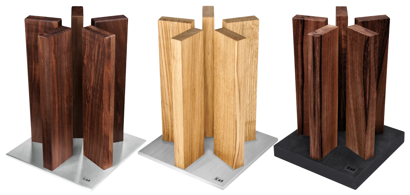 KAI Messerblock Stonehenge Eiche / Walnuss für 10 Messer