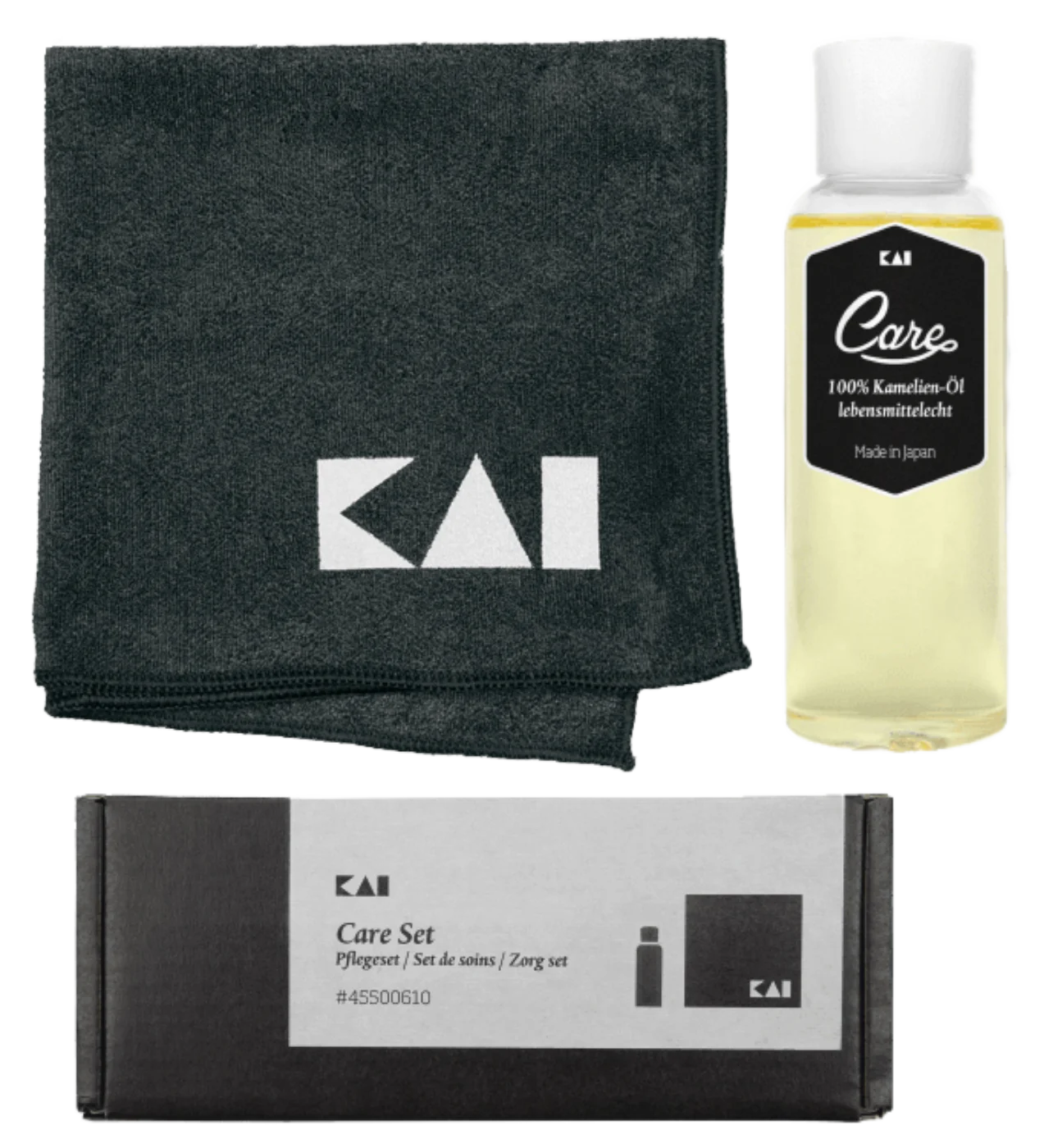 KAI Klingenpflegeset Kamelien-Öl und Pflegetuch